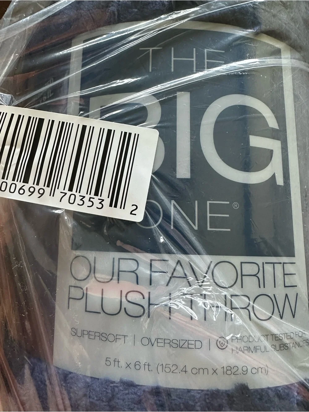 💙 The Big One Oversized Supersoft Plush Throw Blanket Blue 60x72 NIB